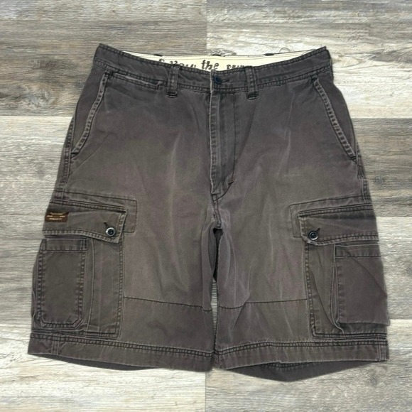 American Eagle Outfitter Sun Faded Gray Mens 34x10 Tactical Utility Cargo Shorts - Picture 1 of 10